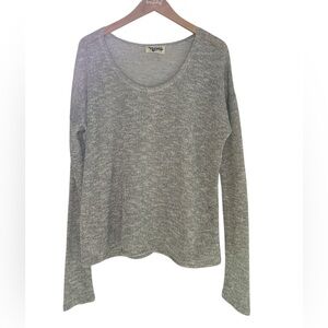 Show Me Your MuMu Mellow Sweater Long Sleeve Top Beige Black with Gold Sparkle